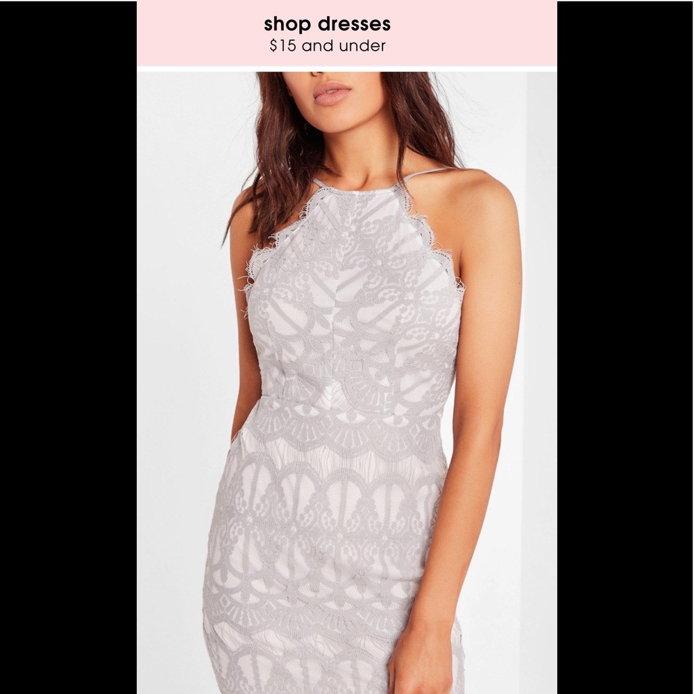 Nwt missguided lace dress in grey